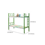 Green Metal Open-Frame Twin Bunk Bed with Ladder Image - 15