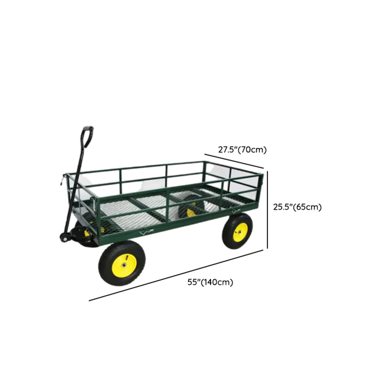 Green Metal Utility Cart with Shelves and Casters Image - 17