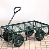 Green Metal Utility Cart with Shelves and Casters Image - 8