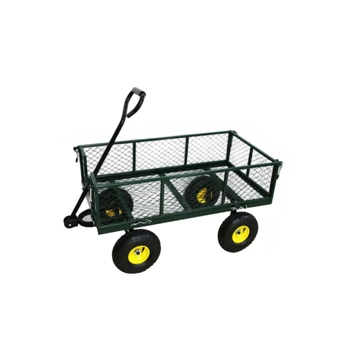 Green Metal Utility Cart with Shelves and Casters Image - 2