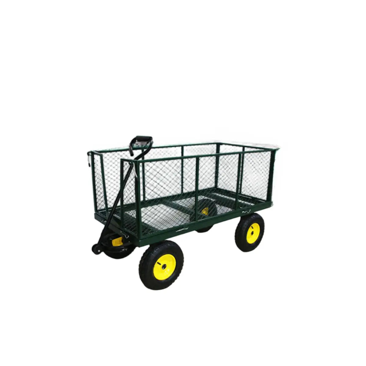 Green Metal Utility Cart with Shelves and Casters Image - 9