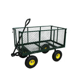 Green Metal Utility Cart with Shelves and Casters Image - 3