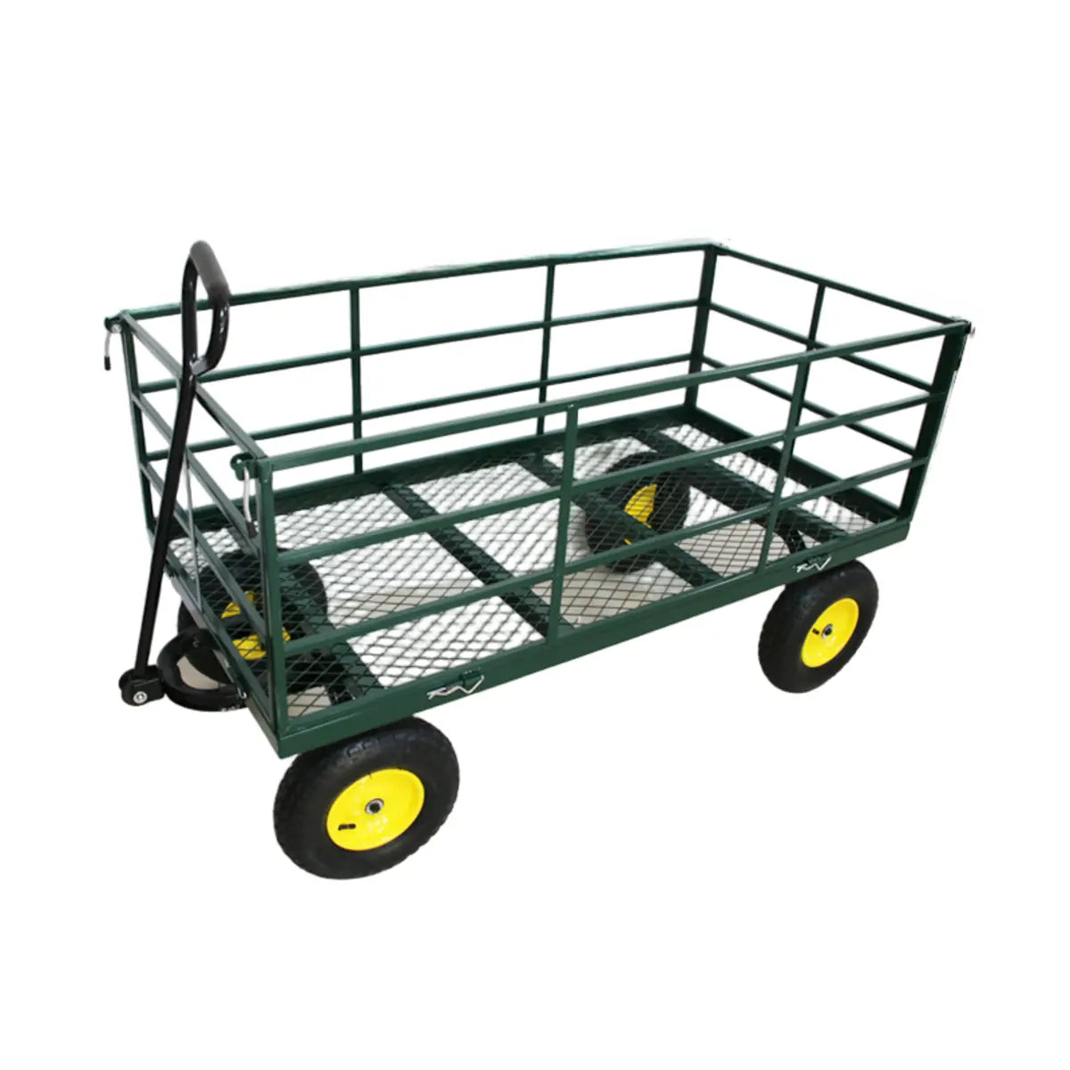 Green Metal Utility Cart with Shelves and Casters Image - 11