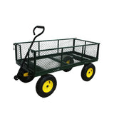 Green Metal Utility Cart with Shelves and Casters Image - 5