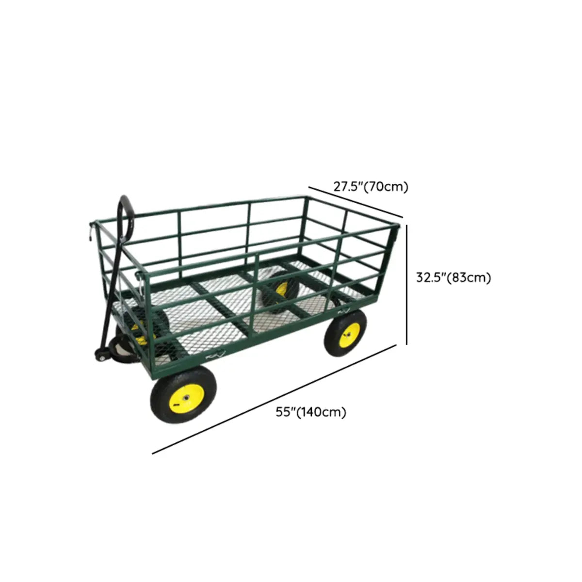 Green Metal Utility Cart with Shelves and Casters Image - 13