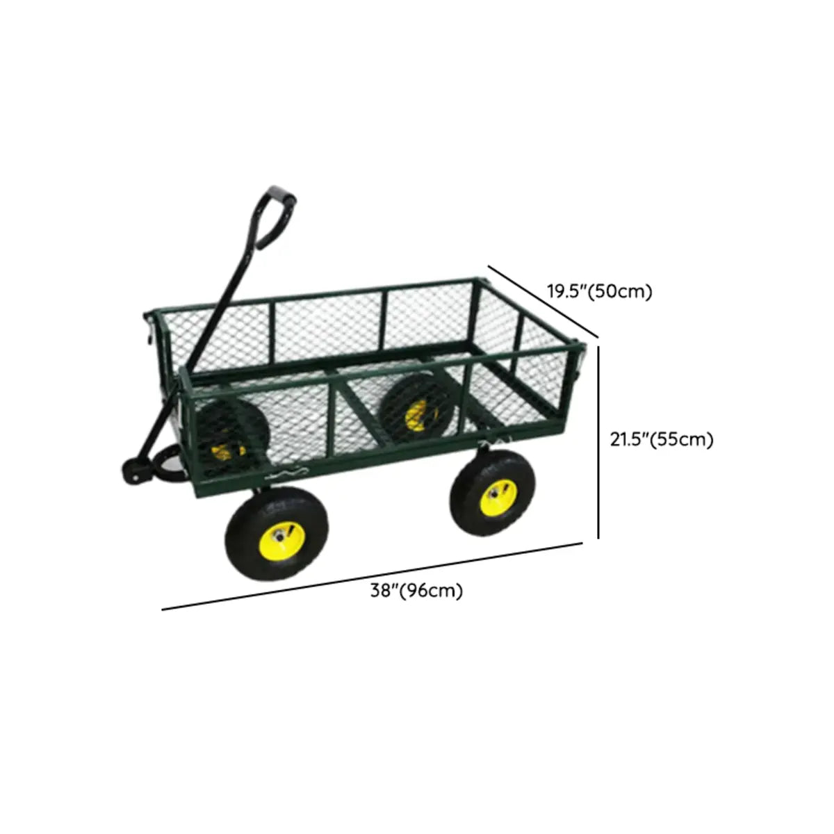 Green Metal Utility Cart with Shelves and Casters Image - 14