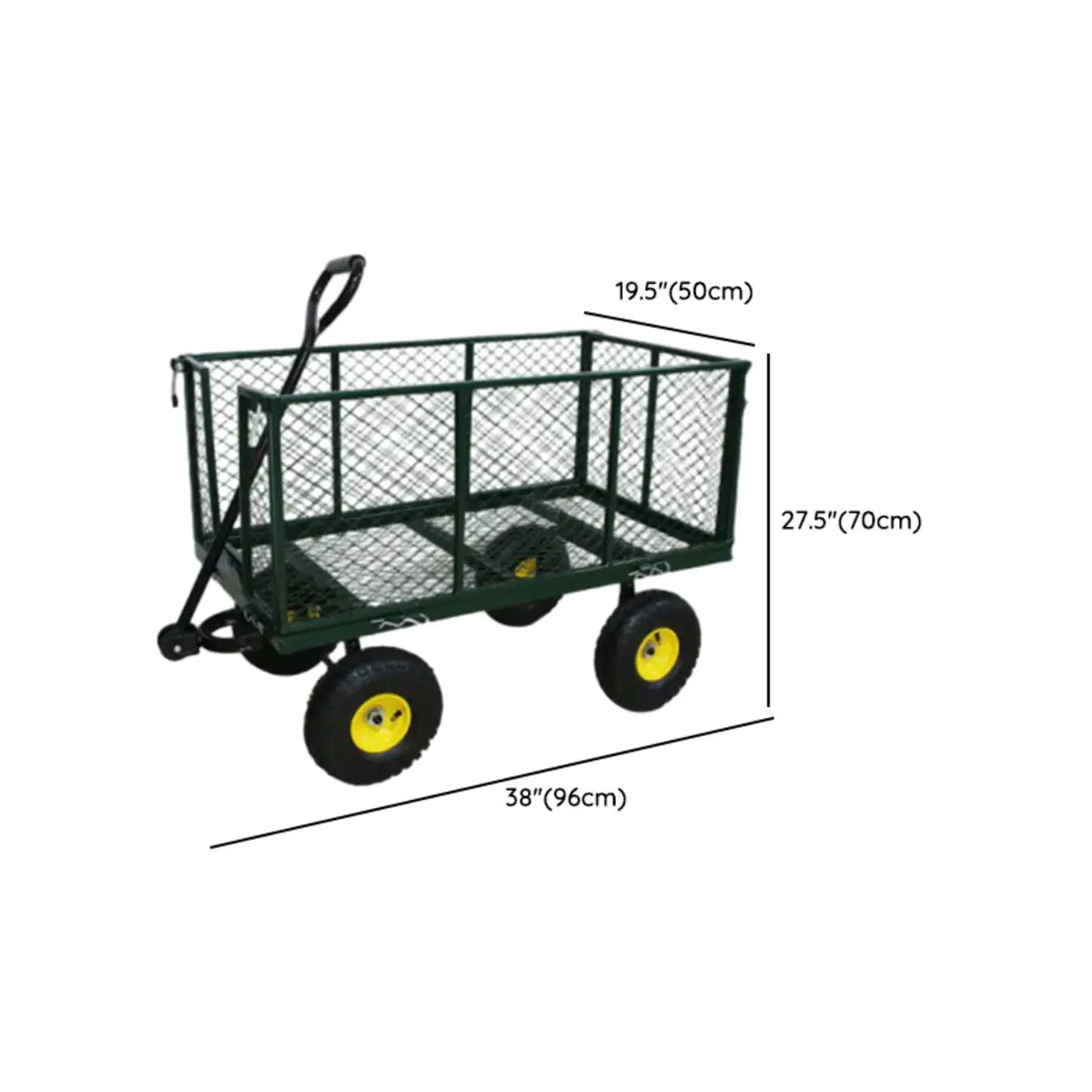 Green Metal Utility Cart with Shelves and Casters Image - 15