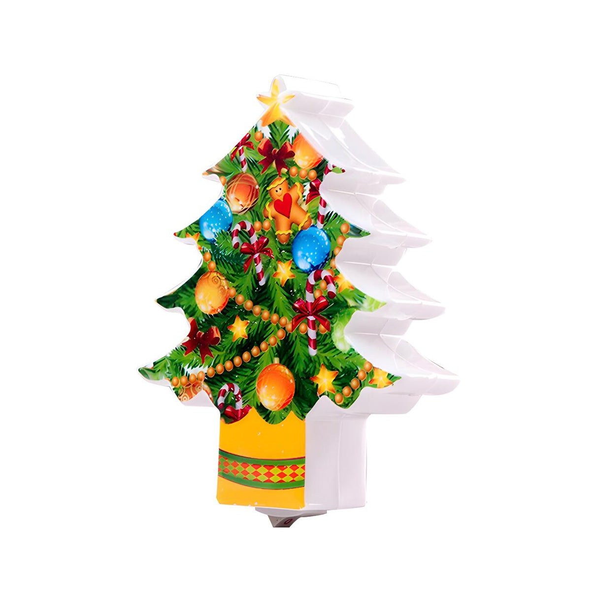 Green Mini Christmas Tree Plug-in LED Night Light Image - 3