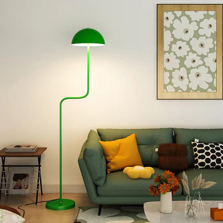 Green Modern S-Shaped Glass Metal Dome Foor Lamp  Image - 1