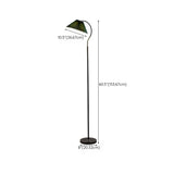 Green Pleated Shade Modern Black Metal Floor Lamp #size