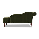 Green Reclining Curved Velvet Upholstered Left-Arm Chaise Image - 6