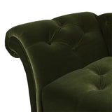 Green Reclining Curved Velvet Upholstered Left-Arm Chaise Image - 9