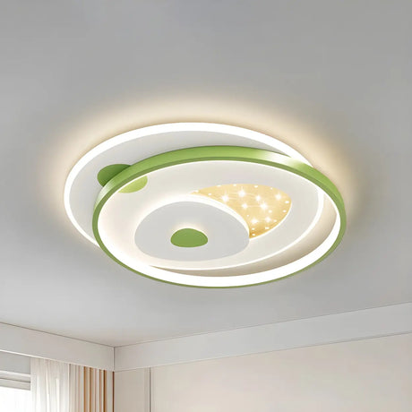 Green Rectangle Dimmable LED Flush Mount Ceiling Light Image - 2