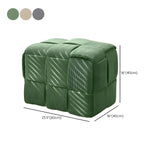 Green Rectangle Footrest Corduroy Medium Tufted Ottomans #size