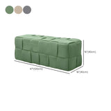 Green Rectangle Footrest Corduroy Medium Tufted Ottomans Image - 32