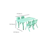 Green Rectangle Rounded Corners Toddler Table Chair Set Image - 11