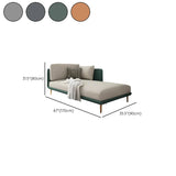 Green Rectangular Fabric Reclining Chaise Lounge with Pillow #size