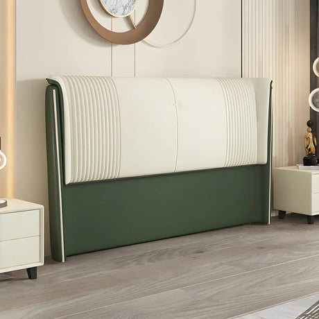 Green Rectangular Upholstered Wingback Headboard Image - 1