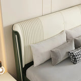 Green Rectangular Upholstered Wingback Headboard Image - 8