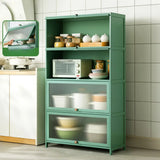 Green Rectangular Wood Kitchen Medium China Cabinet Image - 17