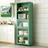 Green Rectangular Wood Kitchen Medium China Cabinet Image - 22