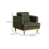 Green Scratch Resistant Corduroy Arm Chair with Storage #size