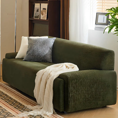 Green Scratch Resistant Corduroy Tight Back Sofa Image - 1