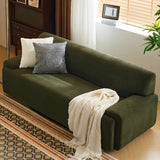 Green Scratch Resistant Corduroy Tight Back Sofa Image - 3