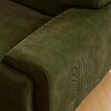 Green Scratch Resistant Corduroy Tight Back Sofa Image - 9