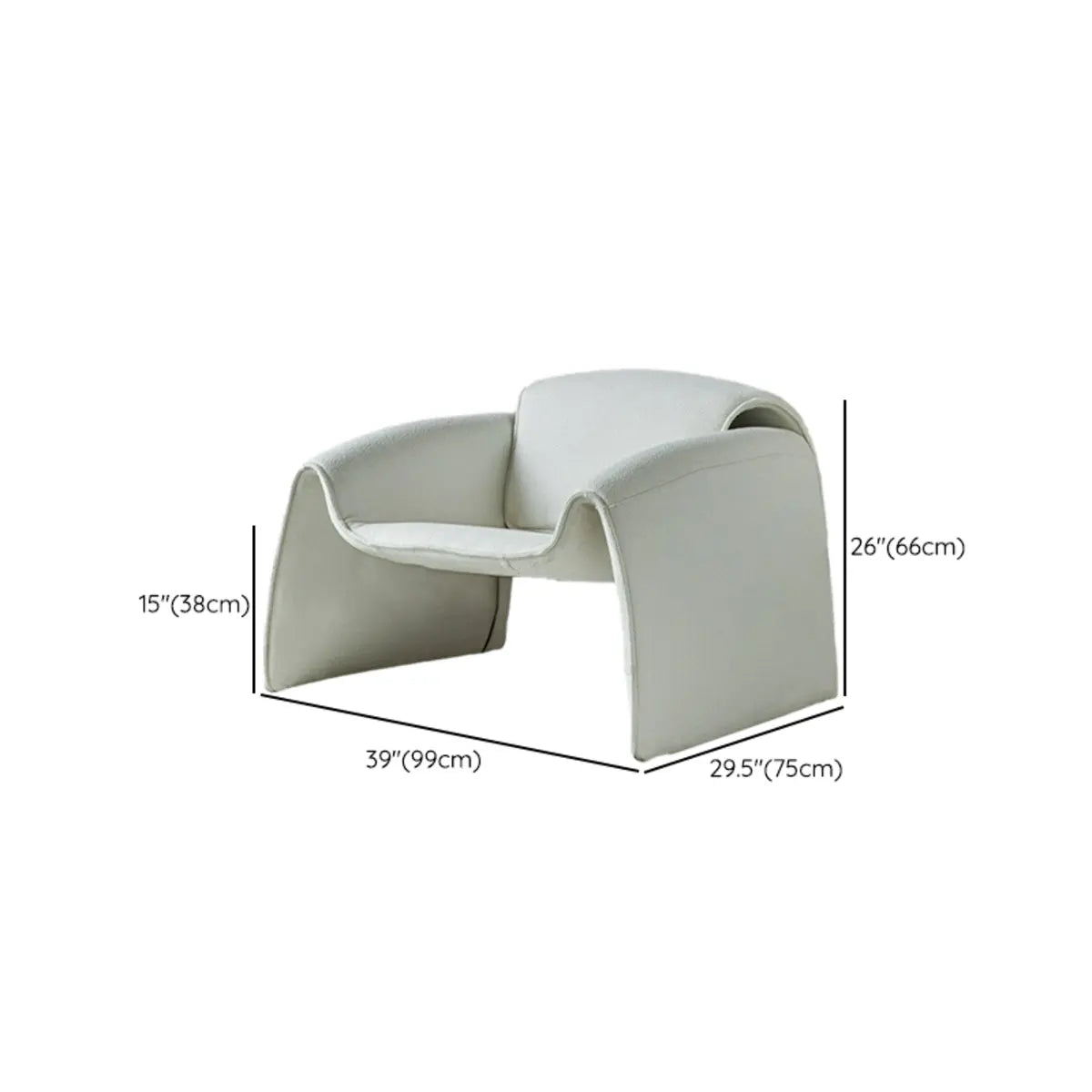 Green Scratch Resistant Recessed Arm Nappa Arm Chair 