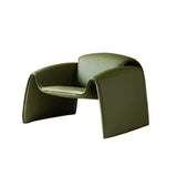 Green Scratch Resistant Recessed Arm Nappa Arm Chair Image - 9