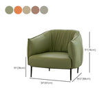 Green Stain Resistant Track Arms Leather Arm Chair #size