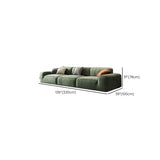 Green Suede Square Arm Tight Back Right Sofa Chaise Image - 17