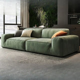 Green Suede Square Arm Tight Back Right Sofa Chaise Image - 2