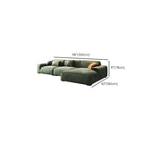 Green Suede Square Arm Tight Back Right Sofa Chaise Image - 22