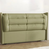 Green Upholstered Tufted Wingback Headboard with Legs Image - 1