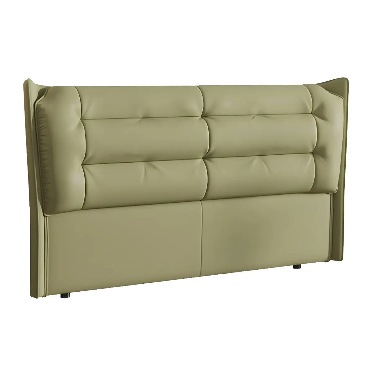 Green Upholstered Tufted Wingback Headboard with Legs Image - 6