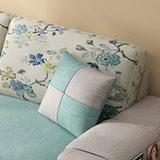 Grey-Blue Removable Cushions Cotton Linen Sofa Chaise Image - 10