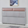 Grey-Blue Upholstered Rectangular Headboard with Legs Image - 17