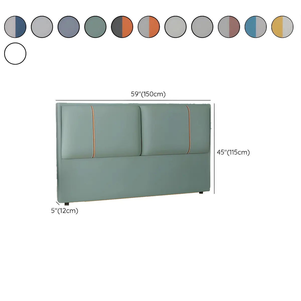 Grey-Blue Upholstered Rectangular Headboard with Legs Image - 26