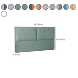 Grey-Blue Upholstered Rectangular Headboard with Legs Image - 26