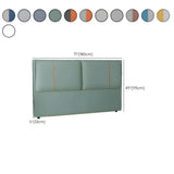 Grey-Blue Upholstered Rectangular Headboard with Legs Image - 27