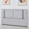 Grey-Blue Upholstered Rectangular Headboard with Legs Image - 4