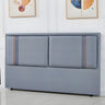 Grey-Blue Upholstered Rectangular Headboard with Legs Image - 5