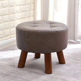 Grey Faux Leather Rectangular Sponge Ottoman Seats Image - 20