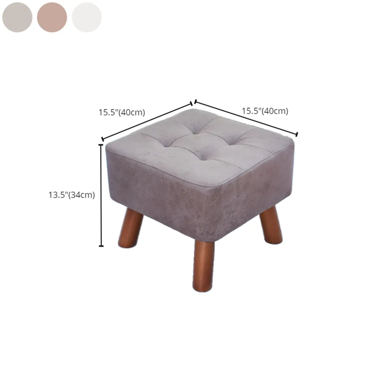 Grey Faux Leather Rectangular Sponge Ottoman Seats Image - 24