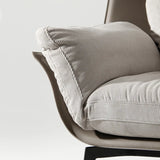 Grey Flared Arm Fixed Back Removable Cushions Arm Chair Image - 4