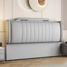 Grey Free-Standing Stepped Upholstered Headboard Image - 3