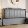 Grey Free-Standing Stepped Upholstered Headboard Image - 5