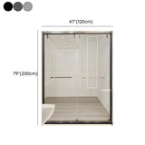 Grey Hardware Double Sliding Clear Glass Shower Door #size